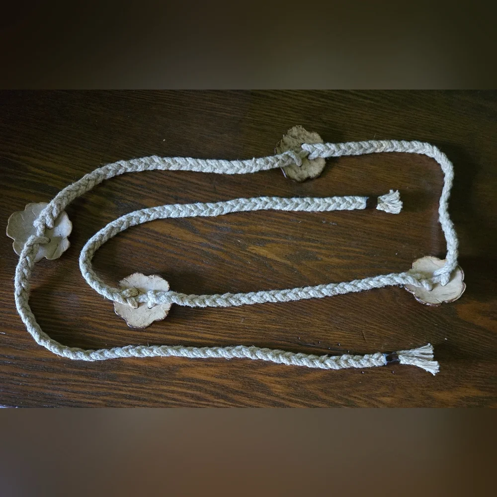 Floral Shell Braided Belt 60